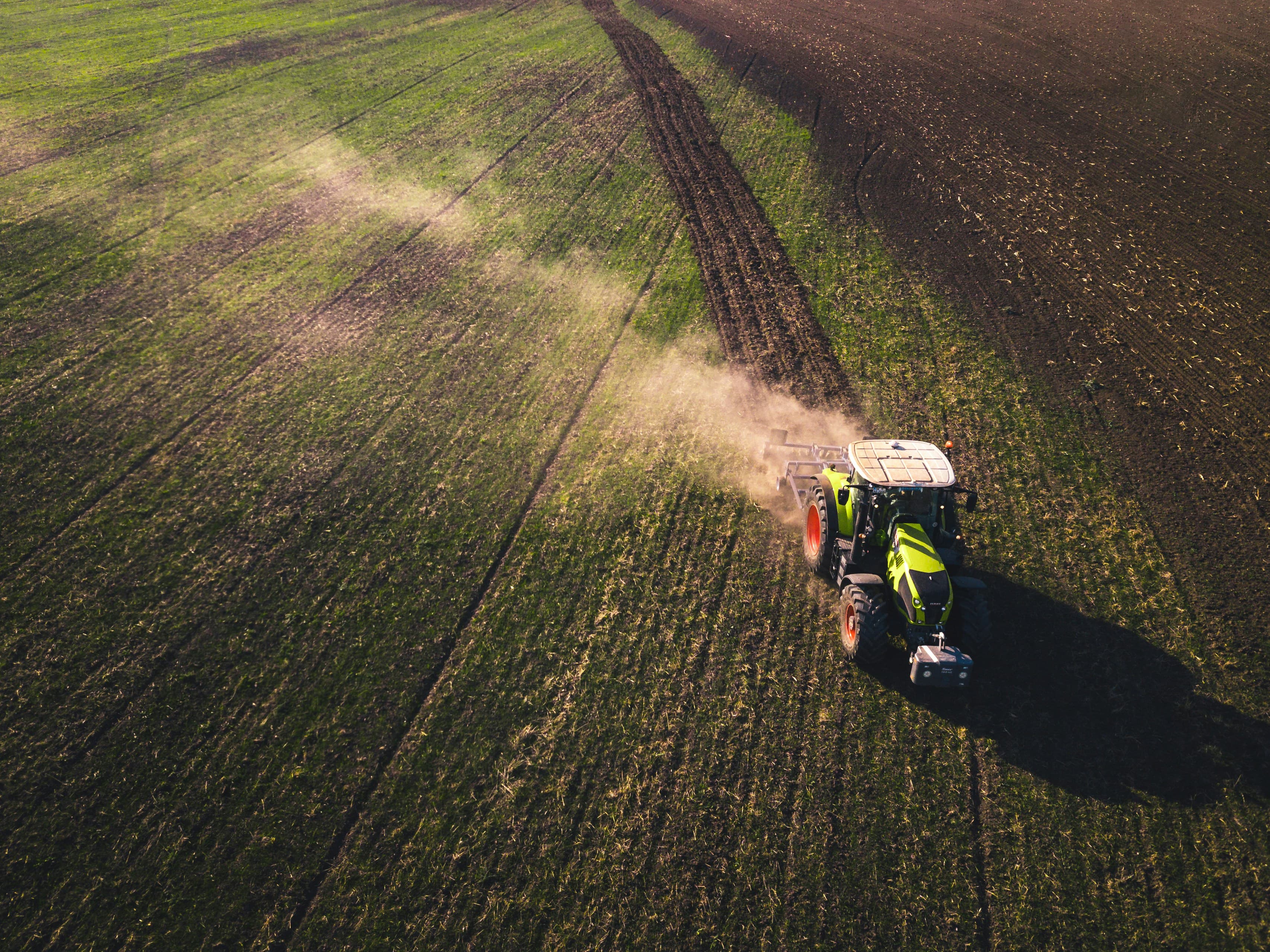 Trabalho no campo ao entardecer